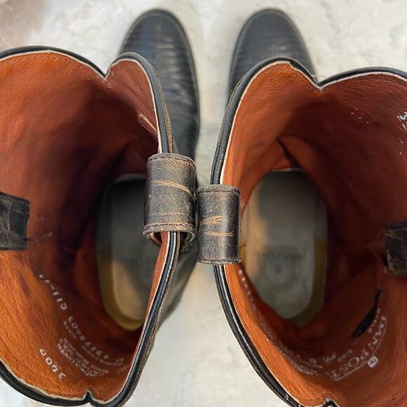 DAN POST Men's Snakeskin Leather Cowboy Boots Sz 9.5 Country Distressed Workwear - Picture 5 of 8